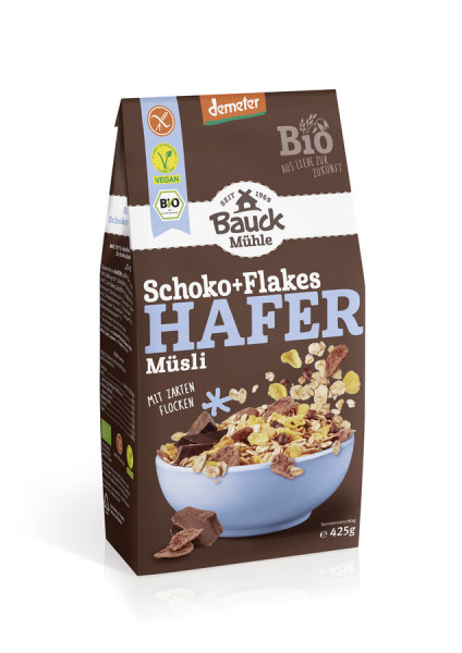 *Bio Hafer Müsli Schoko+Flakes Demeter gf (425g) Bauck Mühle
