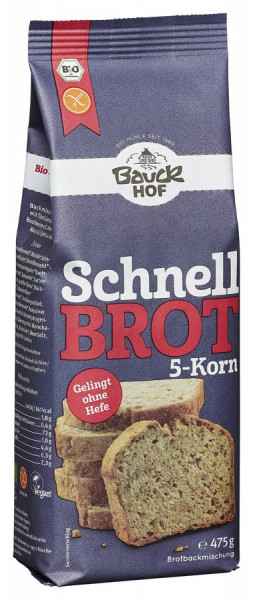 *Bio Schnellbrot 5-Korn glutenfrei Bio (475g) Bauckhof