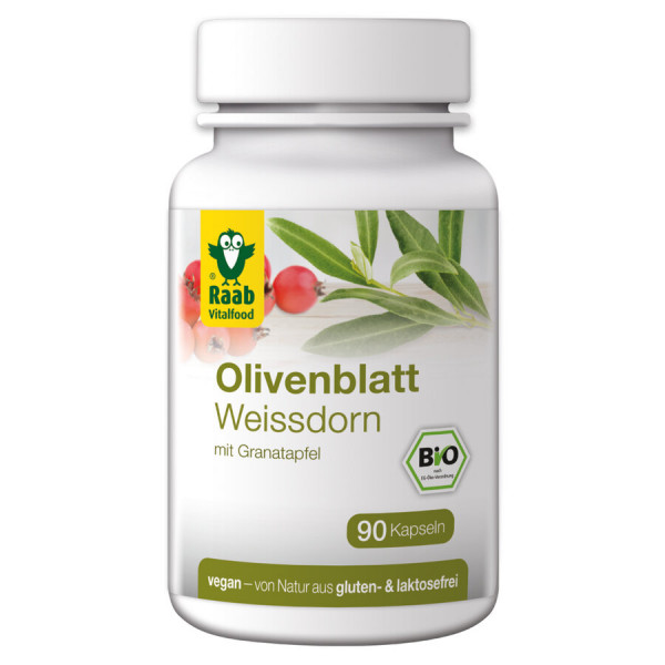 *Bio Bio Olivenblatt-Weißdorn Kapseln (36g) Raab Vitalfood