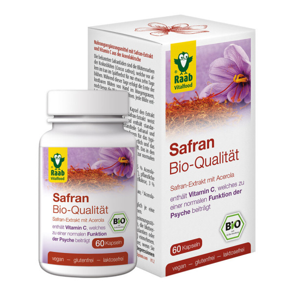 *Bio BIO Safran 60 Kapseln à 500 mg (30g) Raab Vitalfood