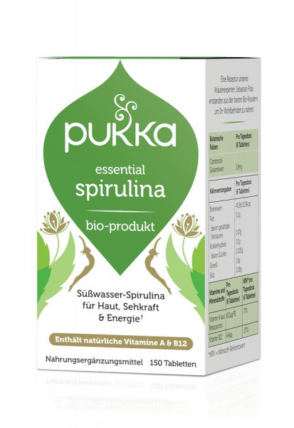 *Bio Essential Spirulina 150 Tabletten Bio (150x0,5g) Pukka