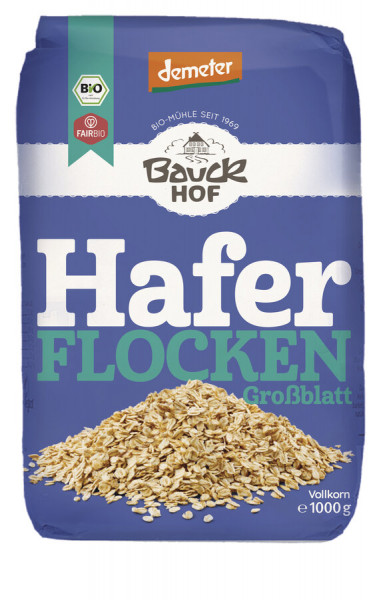 *Bio Haferflocken Großblatt Demeter (1000g) Bauck Mühle