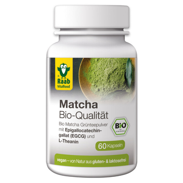 *Bio Bio Matcha-Kapseln, 60 Kapseln (24g) Raab Vitalfood