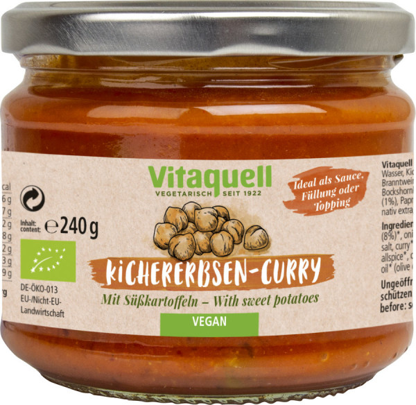 *Bio Kichererbsen-Curry Bio vegan (240g) Vitaquell