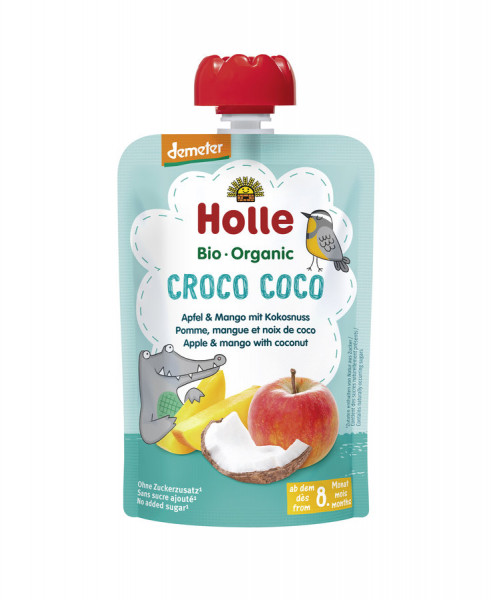 *Bio Croco Coco - Pouchy Apfel, Mango, Kokusnuss (100g) Holle