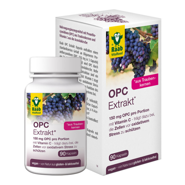 OPC Extrakt 90 Kapseln à 450 mg (40,5g) Raab Vitalfood
