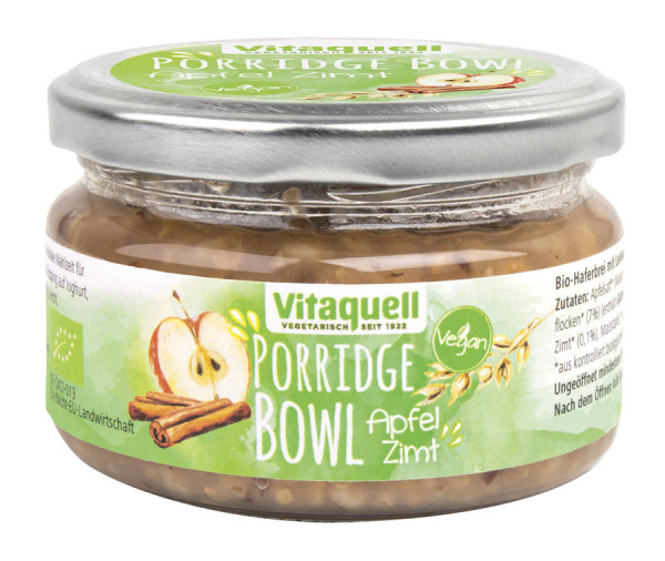 *Bio Porridge-Bowl Apfel-Zimt Bio vegan (180g) Vitaquell