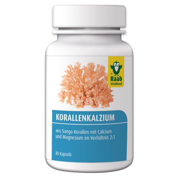 Sango Korallenkalzium Kapseln, 80 Kapseln à 600 mg (48 g) (48g) Raab Vitalfood