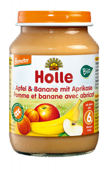 *Bio Apfel &amp; Banane mit Aprikose (190g) Holle