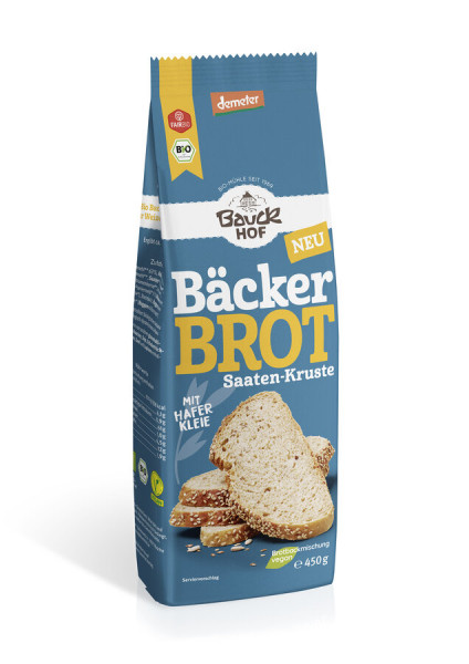 *Bio Bäcker Brot Saaten-Kruste 450g Demeter (450g) Bauck Mühle