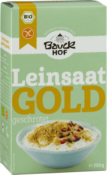 *Bio Gold-Leinsaat geschrotet glutenfrei Bio (200g) Bauckhof