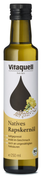 *Bio Rapskern-Öl Bio nativ, kaltgepresst (0,25l) Vitaquell