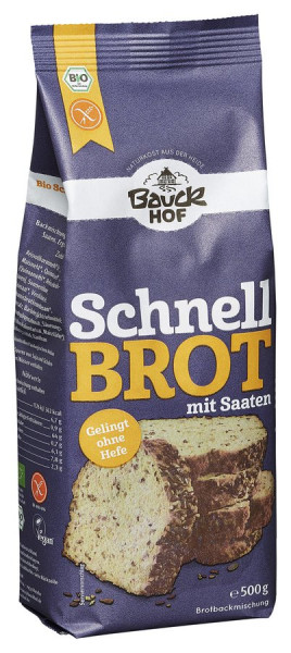 *Bio Schnellbrot mit Saaten glutenfrei Bio (500g) Bauckhof