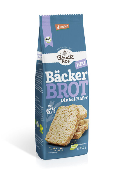 *Bio Bäcker Brot Dinkel-Hafer 450g Demeter (450g) Bauck Mühle