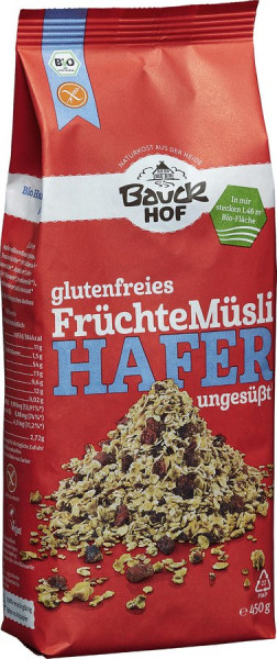 *Bio Hafer Müsli Früchte glutenfrei Bio (450g) Bauckhof