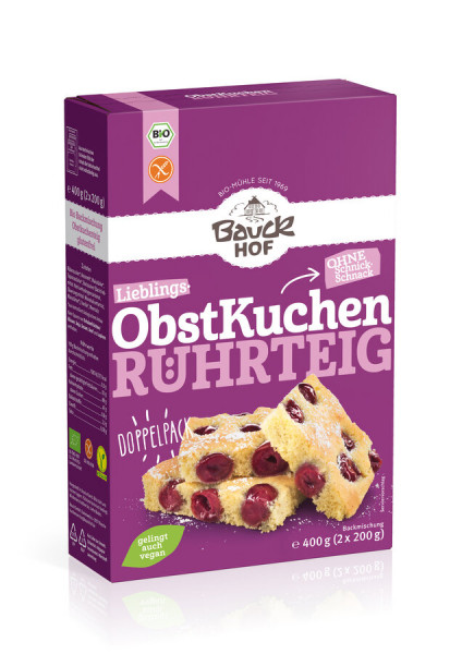 *Bio Obstkuchen Rührteig glutenfrei Bio (400g) Bauck Mühle