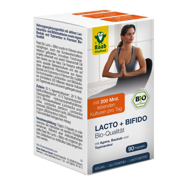 *Bio BIO Lacto + Bifido 90 Kapseln à 470 mg (42,3g) Raab Vitalfood