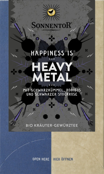 *Bio Heavy Metal Tee Happiness is®, Doppelkammerbeutel (27g) Sonnentor