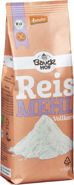 *Bio Reismehl Vollkorn glutenfrei Demeter (500g) Bauckhof