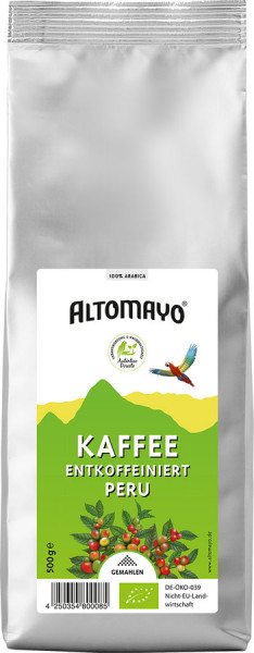 *Bio BIO Kaffee gemahlen ENTKOFFEINIERT im Beutel (500g) Altomayo