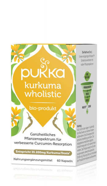 *Bio Kurkuma Wholistic 60 Vegetarische Kapseln Bio (60x0,62g) Pukka