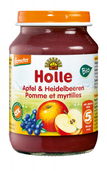 *Bio Apfel &amp; Heidelbeeren (190g) Holle