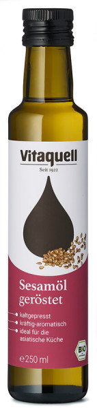 *Bio Sesam-Öl Bio geröstet, kaltgepresst (0,25l) Vitaquell