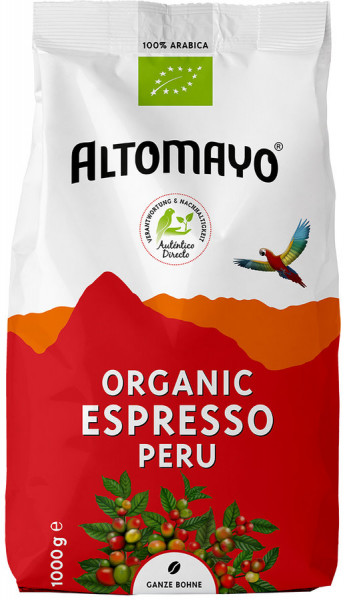 *Bio BIO Espresso Bohnen im Beutel (1000g) Altomayo
