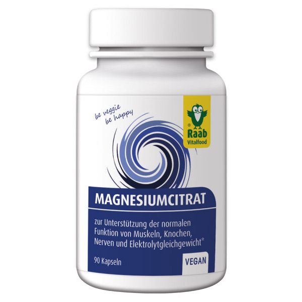 Magnesiumcitrat Kapseln, 90 Stück (54g) Raab Vitalfood
