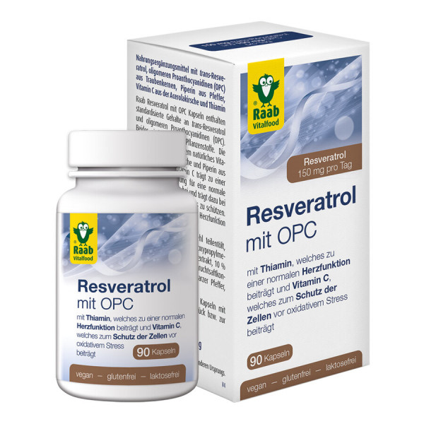 Resveratrol mit OPC Kapseln à 500 mg (45g) Raab Vitalfood