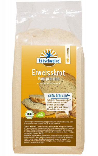 *Bio Eiweiss-Brot Glutenfrei - Reduzierter Kohlenhydratgehalt. (250g) Erdschwalbe