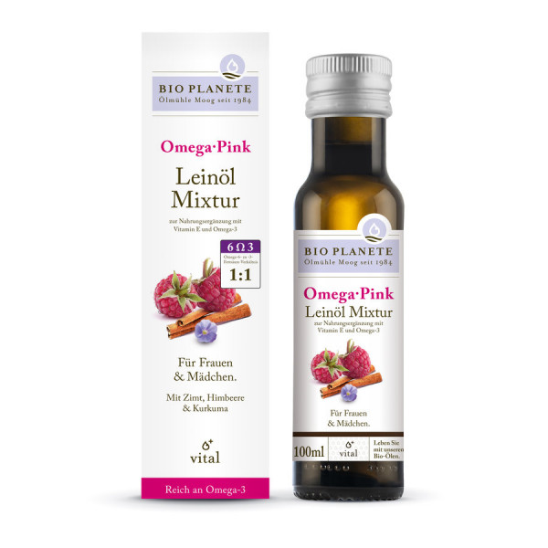 *Bio Omega Pink Leinöl-Mixtur zur Nahrungsergänzung (0,1l) BIO PLANÈTE