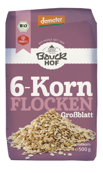 *Bio 6-Korn Flocken ohne Weizen Demeter (500g) Bauckhof