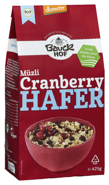 *Bio Hafer Müzli Cranberry Demeter (425g) Bauckhof