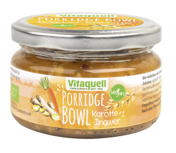 *Bio Porridge-Bowl Karotte-Ingwer Bio vegan (180g) Vitaquell