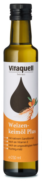 Weizenkeim-Öl Plus mit nativem Sanddornöl (0,25l) Vitaquell