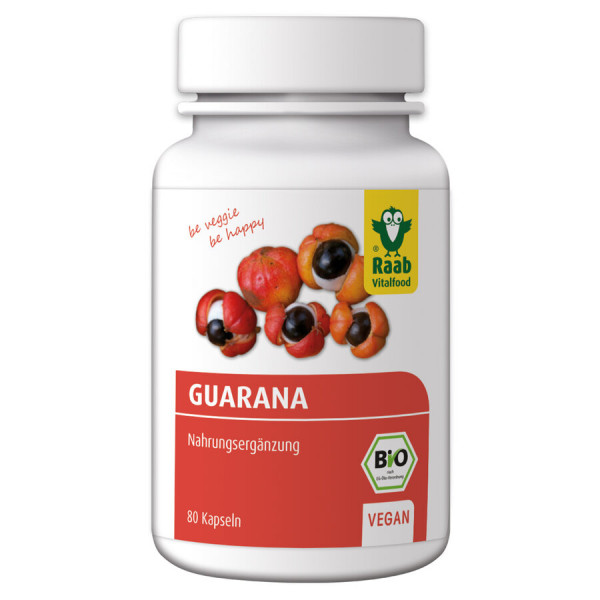 *Bio BIO Guarana Premium-Kapseln, 80 St. à 500 mg, Wirkstoff: 400 mg (40g) Raab Vitalfood