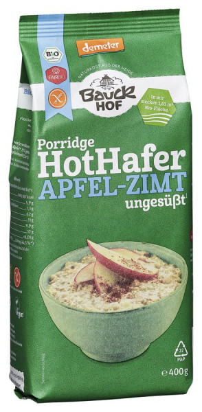 *Bio Hot Hafer Apfel-Zimt glutenfrei Demeter (400g) Bauckhof