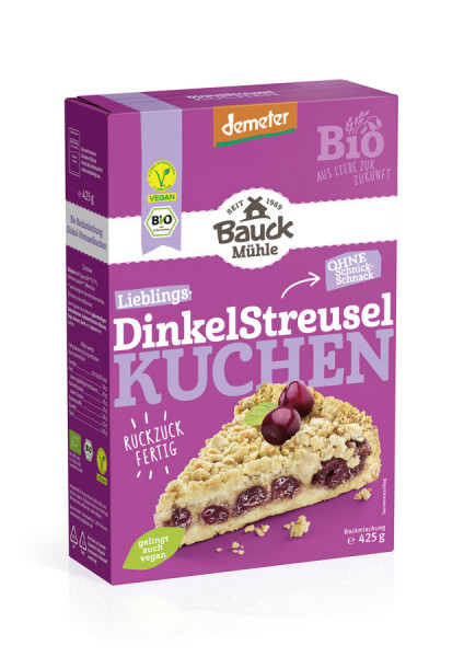 *Bio Dinkel Streuselkuchen Demeter (425g) Bauck Mühle