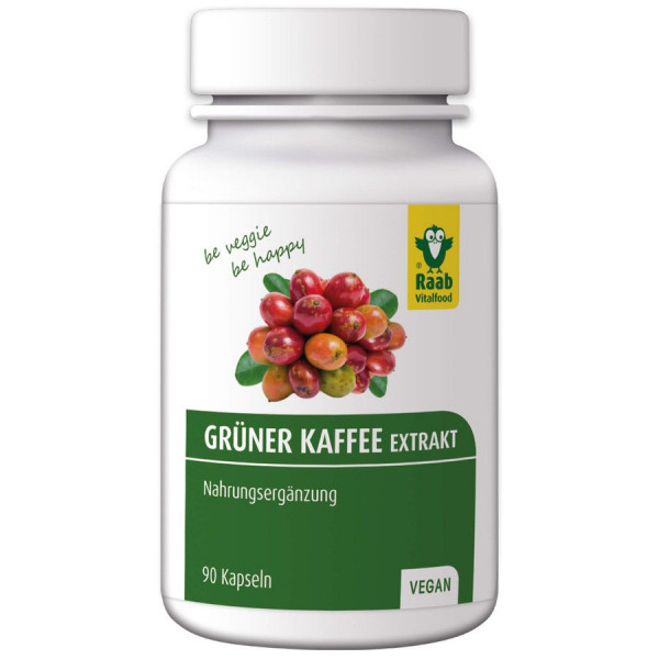 Grüner Kaffee Extrakt Kapseln, 90 Kapseln á 470 mg (42,3g) Raab Vitalfood