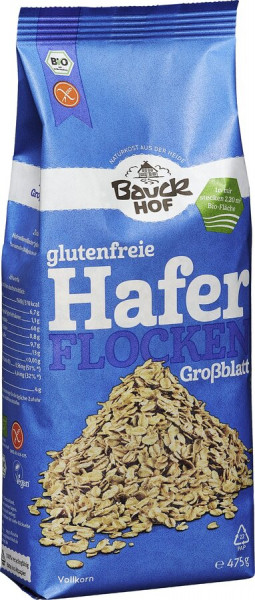 *Bio Haferflocken Großblatt glutenfrei Bio (475g) Bauck Mühle