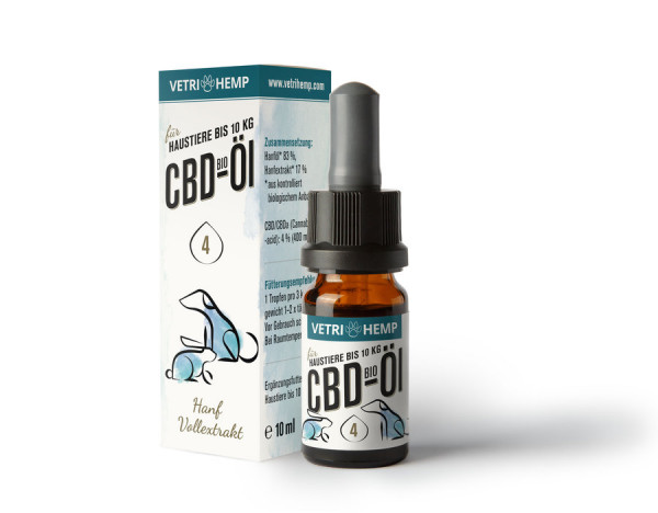 *Bio Bio CBD-Öl 4% für Tiere bis 10kg (10ml) VETRIHEMP