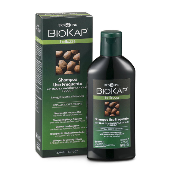 Mildes Shampoo für tägliche Haarwäsche mit Süßmandelöl und Yucca (200ml) BioKap