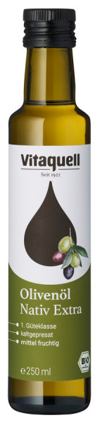 *Bio Oliven-Öl Bio, nativ extra 1. Güteklasse (0,25l) Vitaquell