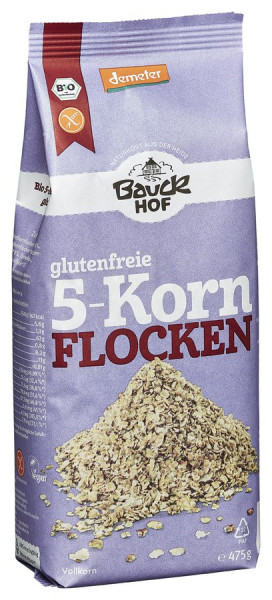 *Bio 5-Korn Flocken Demeter glutenfrei (475g) Bauckhof