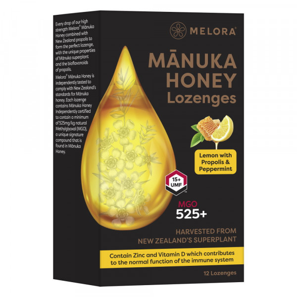 Manukabonbon Zitrone Propolis Pfefferminze (12 Stk) Melora