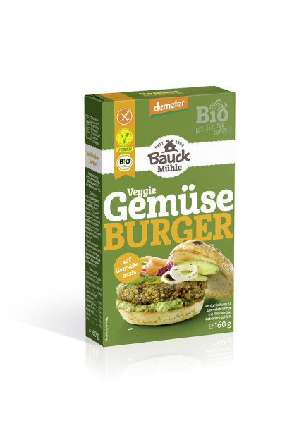 *Bio Gemüseburger Demeter glutenfrei (160g) Bauck Mühle