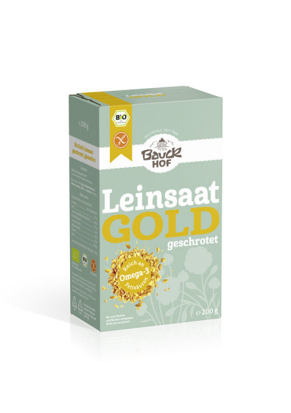 *Bio Gold-Leinsaat geschrotet glutenfrei Bio (200g) Bauck Mühle